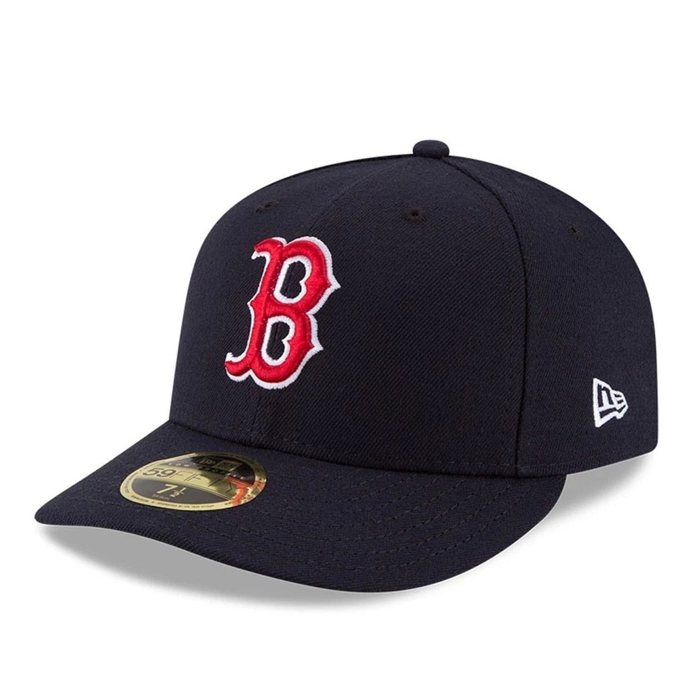 NWT Mens Authentic New Era 59FIFTY Low Profile Boston Red Sox Fitted Hat - 7 1/2